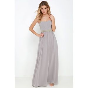LULUS TAKES THE CAKE TAUPE BEADED MAXI DRESS